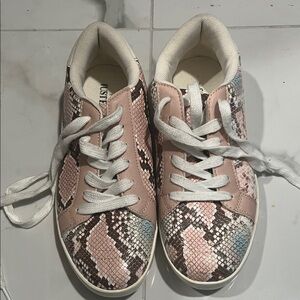 Pink Snake Print Sneakers